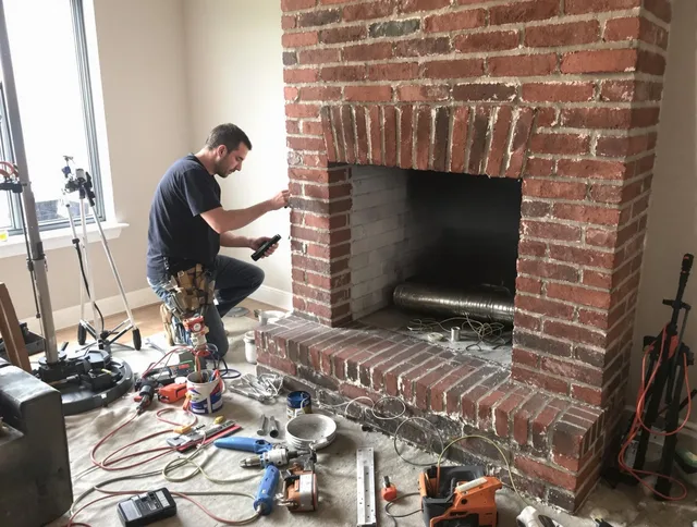 Cimarron Hills Chimney Sweep specialist finalizing chimney liner service in Cimarron Hills, CO