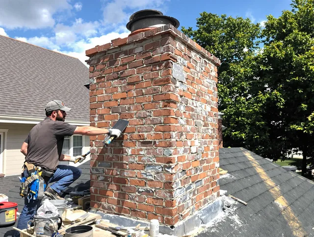 Completed chimney rebuild by Cimarron Hills Chimney Sweep in Cimarron Hills, CO