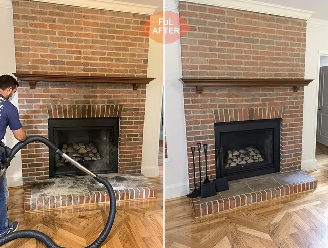 Cimarron Hills Chimney Sweep carefully sanitizing a fireplace in Cimarron Hills, CO