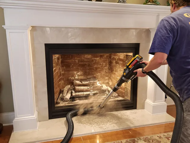 Fireplace cleaning performed by Cimarron Hills Chimney Sweep in Cimarron Hills, CO